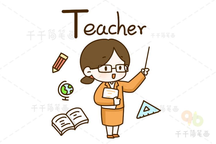 如何画职业英语词汇简笔画老师teacher