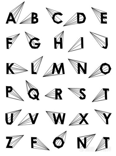阴影线矢量低聚字母字体插画-正版商用图片1nmkzv-摄图新视界