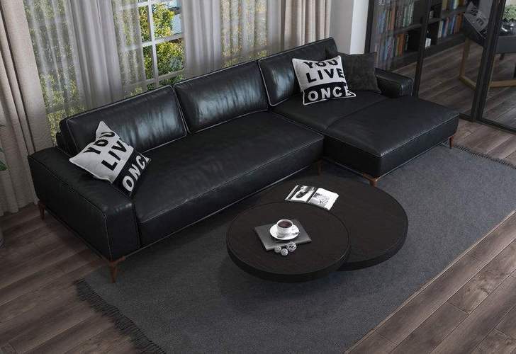 黑色皮沙发搭配效果图 客厅黑色皮沙发怎样搭配