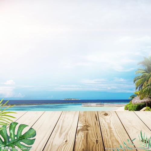 海边蓝天沙滩素材背景图片
