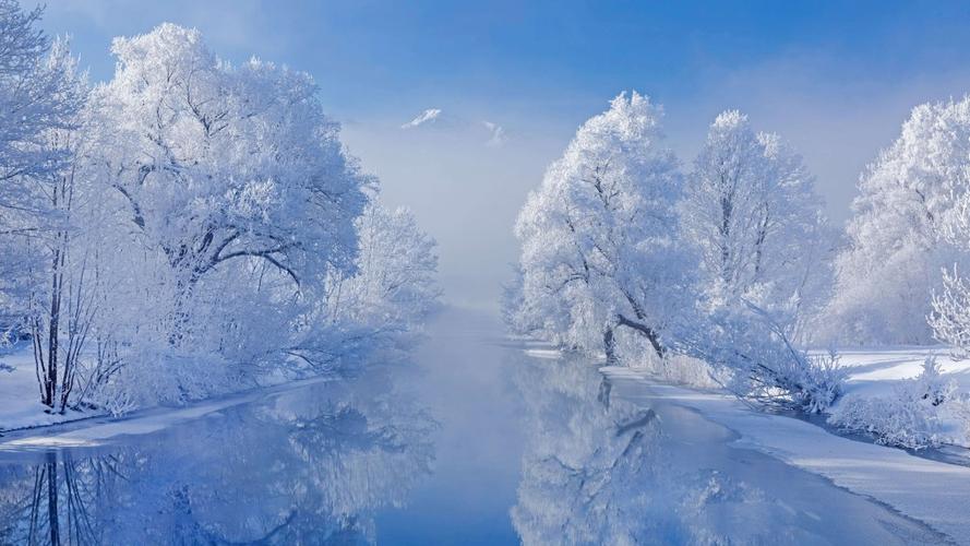 唯美冬季雪景桌面壁纸,自然风景-可爱美图