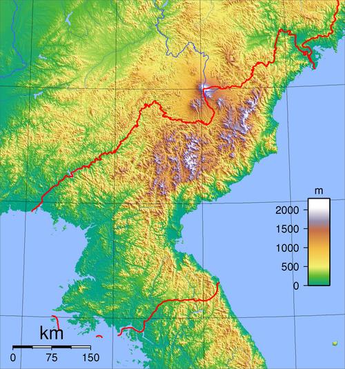 朝鲜地势图