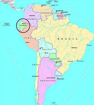 图中圆圈为厄瓜多尔.