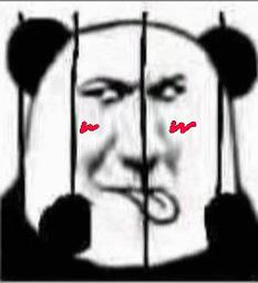 长脸熊猫人沙雕铁窗舔舌头长脸熊猫人沙雕表情包沙雕熊猫头长脸表情