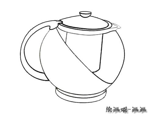 茶壶物品简笔画步骤图片大全_绘图吧-学画画