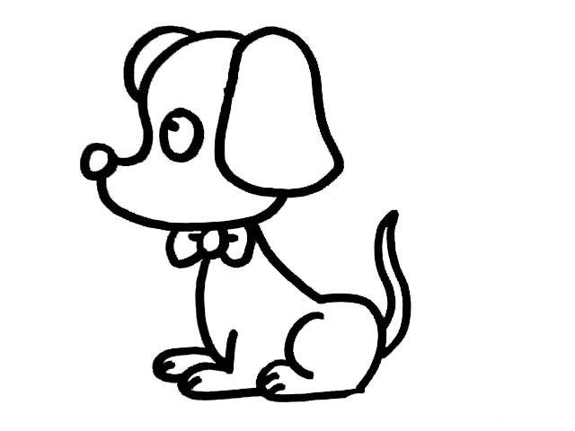儿童简笔画动物小狗可爱的小狗简笔画