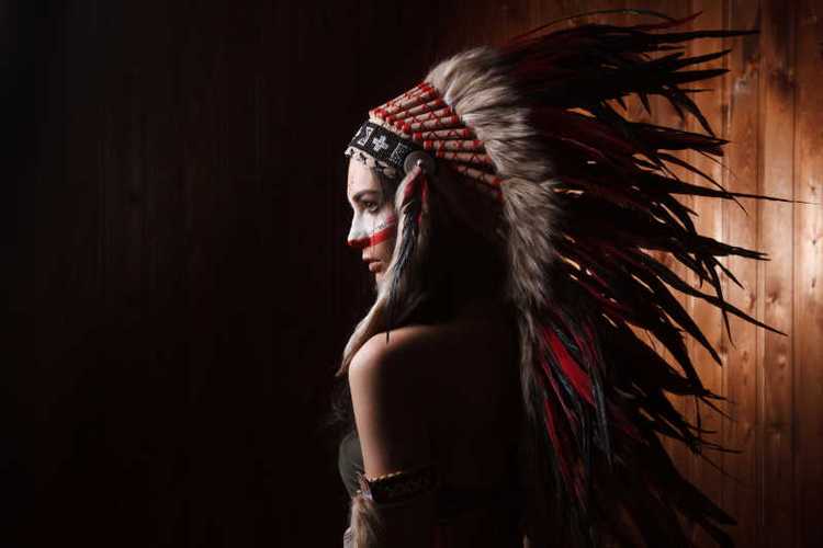 美国印第安人的服装肖像