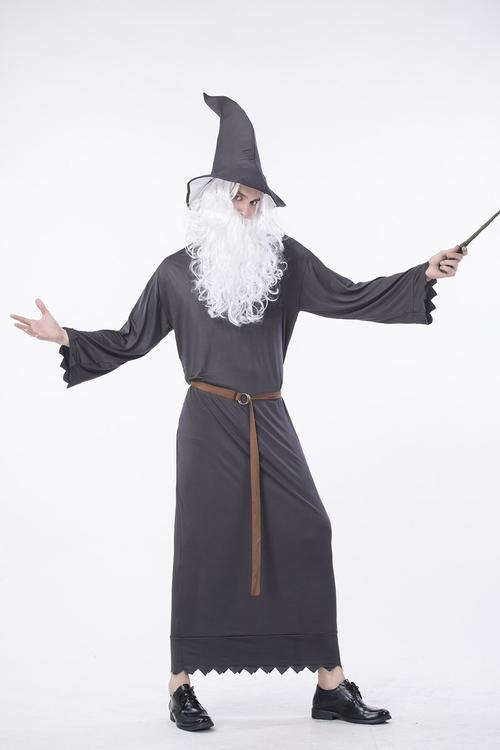 万圣节服装老巫师男巫师万圣节成人全套cos巫师服长袍长袍魔法师