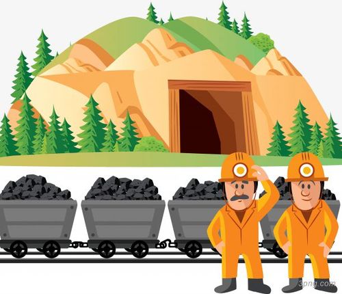 煤矿插画png素材透明免抠图片-卡通手绘
