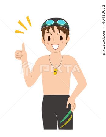 图库插图: 游泳教练好标志