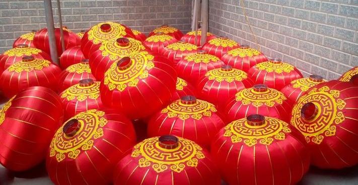 大红灯笼印字春节新年装饰铁口绸布阳台户外防水防晒广告灯笼-阿里巴