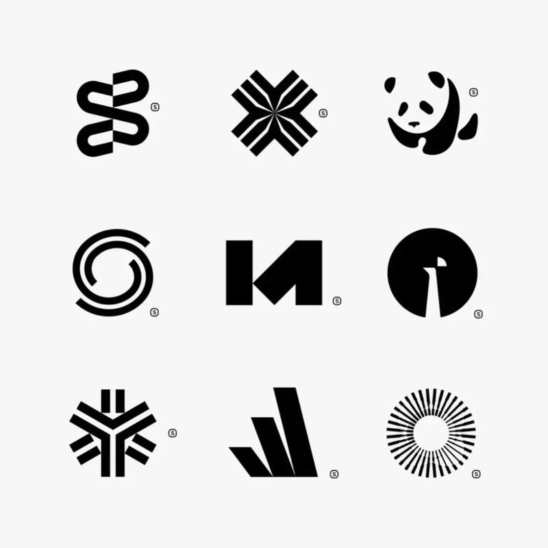 一组极简logo设计|7315黑白高级感