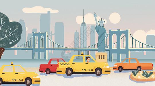 帝国论坛让插画带你去旅行 美国纽约插画
