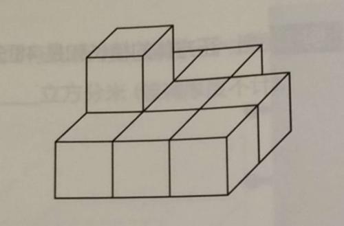 下面图形是由棱长为1dm的小正方体拼成的,它的体积是________dm.