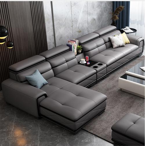 简约现代皮沙发定制北欧皮制沙发大户型客厅轻奢真皮沙发组合