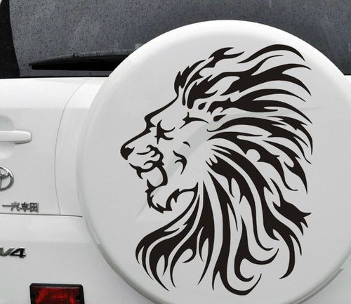yb-12 汽车贴纸 个性反光贴纸 车头备胎贴 可爱动物狮子拉花图片
