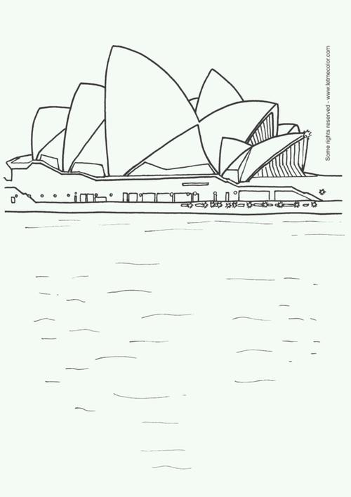 悉尼歌剧院简笔画