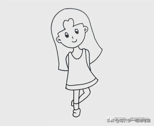 如何画小仙女简笔画(每天学一幅简笔画--少女简笔画简单又漂亮的画法