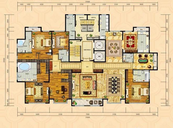 800平方米的大平层,一层一户独享豪宅生活|户型|主卧|卧室|阳台|书房