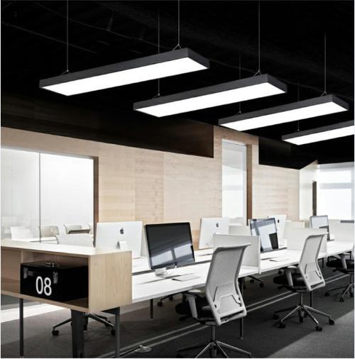 雷士led长条灯办公室吊灯现代简约长方形工作室创意工业风办公灯