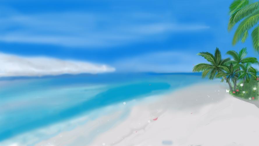 原创 风景 海边 沙滩 树花 高清 电脑 壁纸_风景壁纸_墨鱼部落格