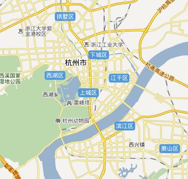 哪位高手可以帮我将以下杭州的地图按区和市划分出来,并标明各个区域