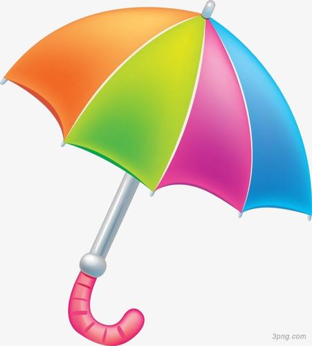卡通彩色雨伞png素材透明免抠图片-其他元素-三元素3png.com