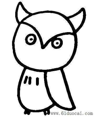 猫头鹰简笔画大全 可爱的小动物简笔画作品