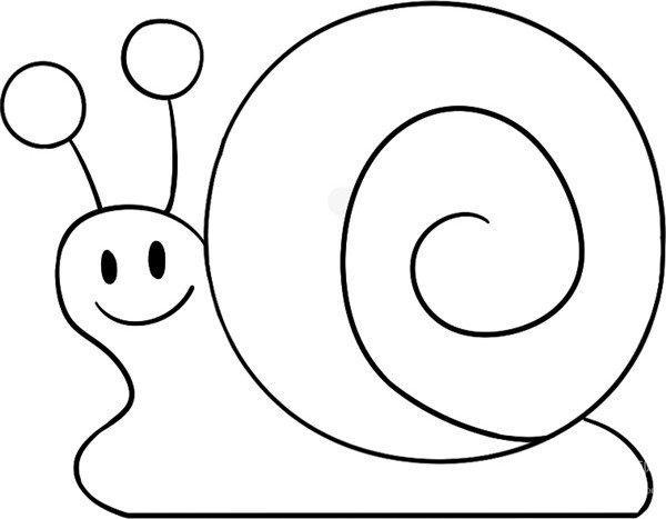 小动物简笔画蜗牛的步骤 简笔画图片大全-蒲城教育文学网
