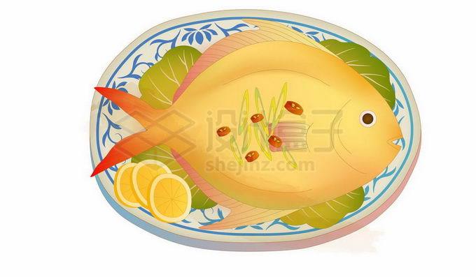 盘子中的清蒸大黄鱼美味美食1533075矢量图片免抠素材