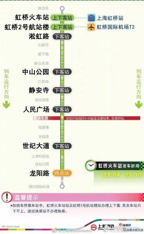 上海2号线虹桥火车站加班车延长至23时45分