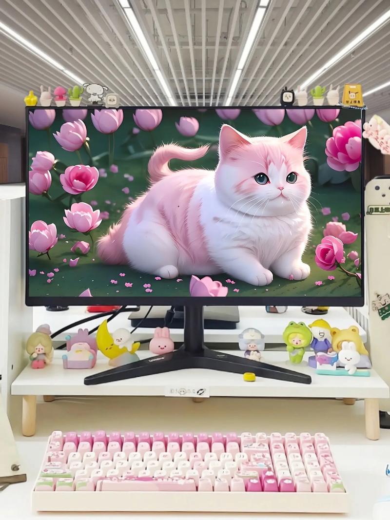 粉粉嫩嫩的花花可爱猫咪电脑桌面壁纸.#电脑桌面 #治愈系猫咪 - 抖音