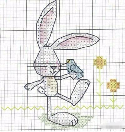 十字绣图纸兔子