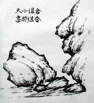 中国传统山水画山石画法图解