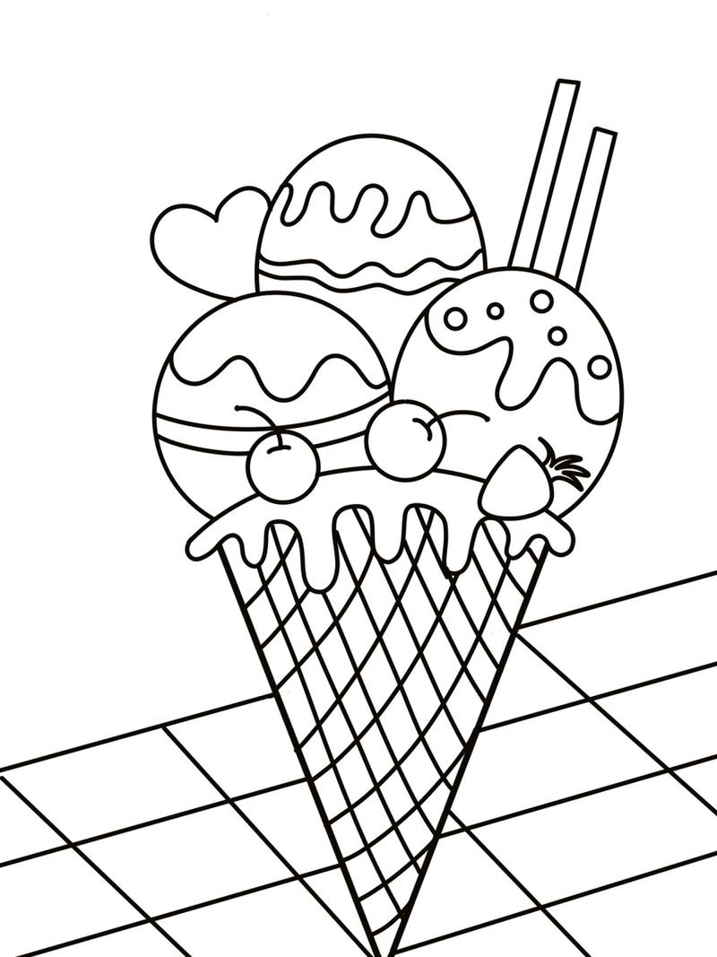 冰淇淋90创意画 儿童画 带线稿哦 #儿童简笔画# #创意儿童画# #创意