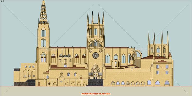[建筑设计]模仿的一个中世纪哥特教堂,附精细模