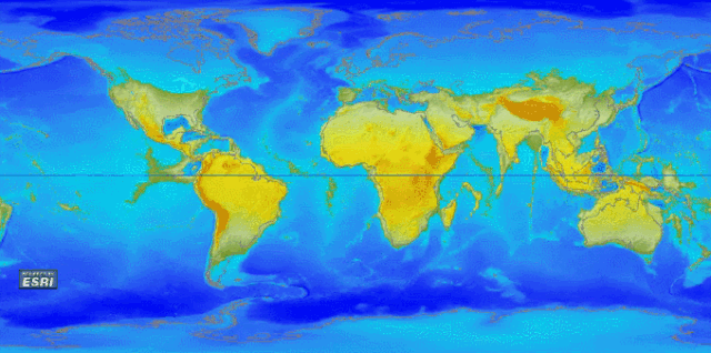 esri动画模拟演示值得指出的是,即使这是赤道附近的唯一大陆,也充满了