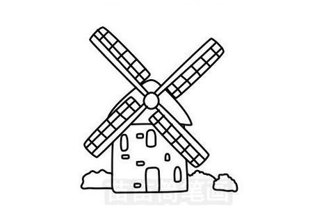 风车怎么画简笔画 荷兰风车怎么画简笔画
