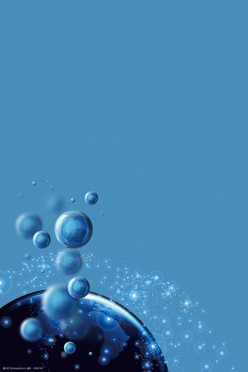 科技风蓝色简约梦幻气泡企业公司展示背景图片-图行天下图库