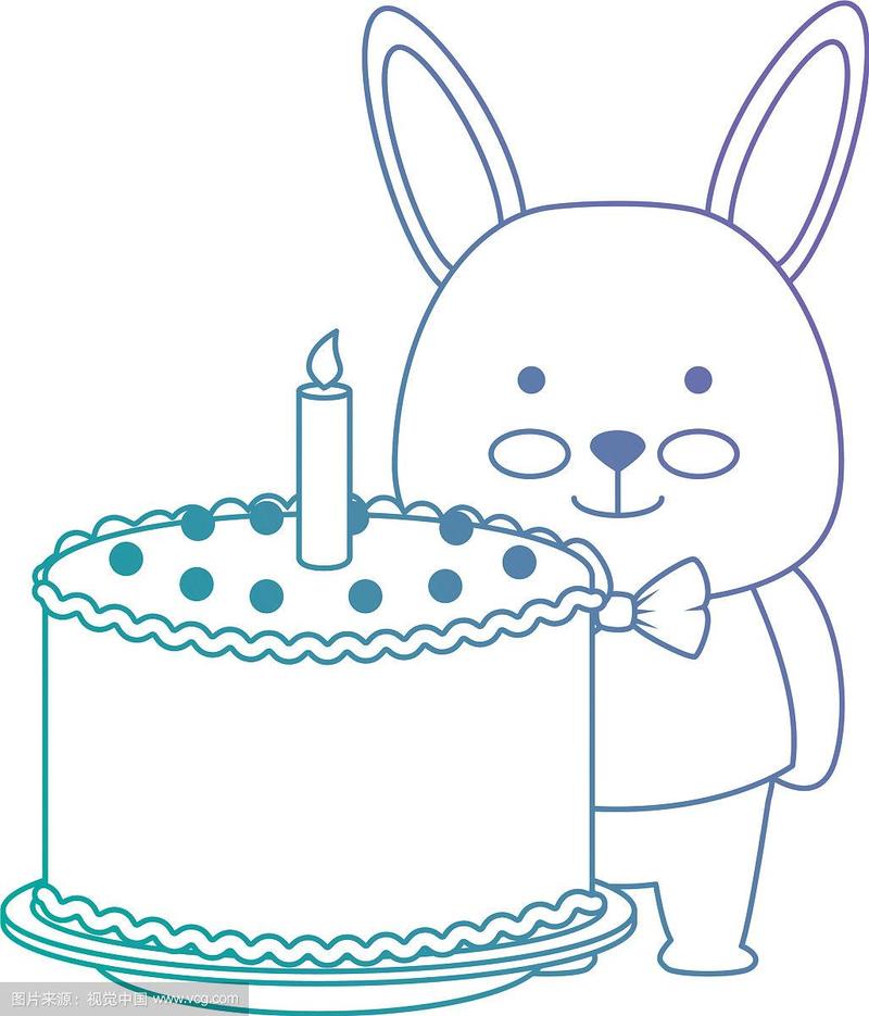 可爱的兔子与甜蛋糕人物图标