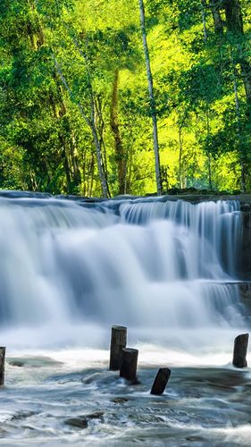 壁纸 柬埔寨,瀑布,绿树 3840x2160 uhd 4k 高清壁纸, 图片, 照片