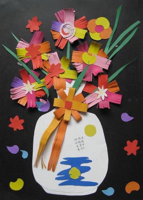 儿童手工作品 卡纸手工制作花图片欣赏