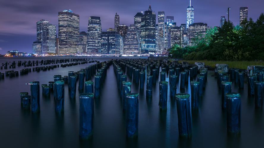 曼哈顿城市风景摄影高清宽屏桌面壁纸