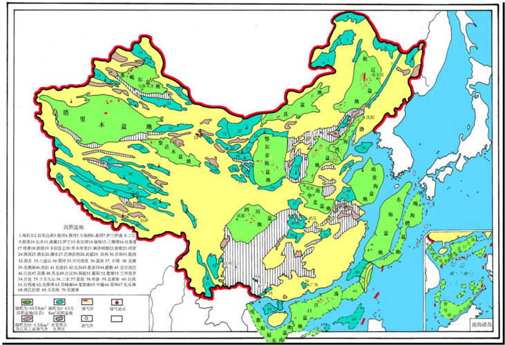 中国各个盆地及油气资源分布情况