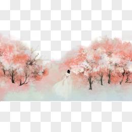 唯美手绘樱花树图片免费下载_png素材_编号vo9i6308v_图精灵