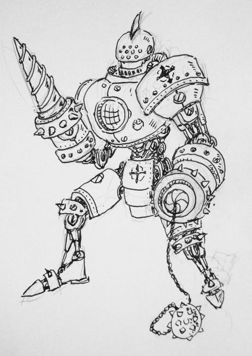 战斗机器人超级简单的简笔画