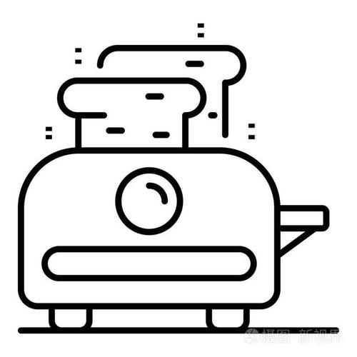 房子烤面包机图标, 轮廓风格插画-正版商用图片190s95-摄图新视界