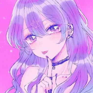 紫色系超好看的手绘动漫女生头像