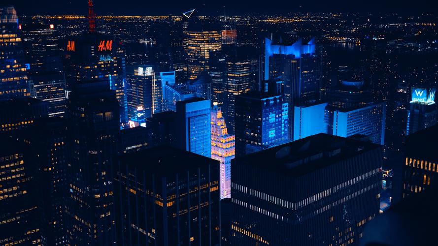壁纸 纽约,摩天大楼,灯光,城市,夜晚,美国