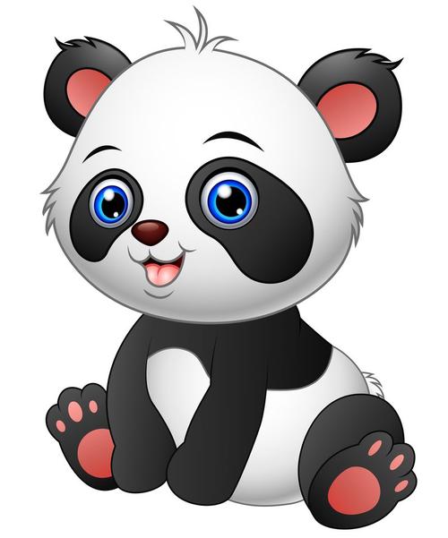 可爱熊猫宝宝坐姿矢量图